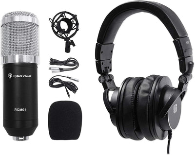 PreSonus HD9+RCM01 Studio Headphones Microphone Recording Bundle