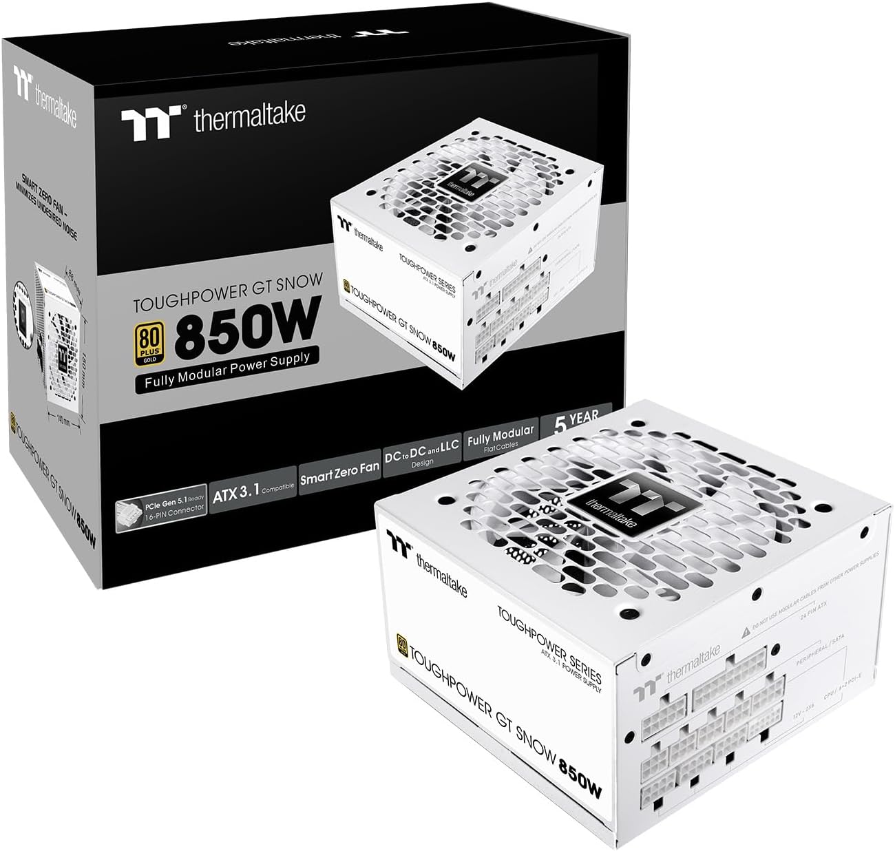 Thermaltake TPD-850AH2FXG-3 850W Snow White ATX 3.1 Power Supply