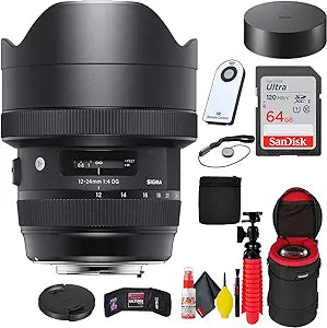 Sigma 205955 12-24mm f/4 Nikon Lens Bundle