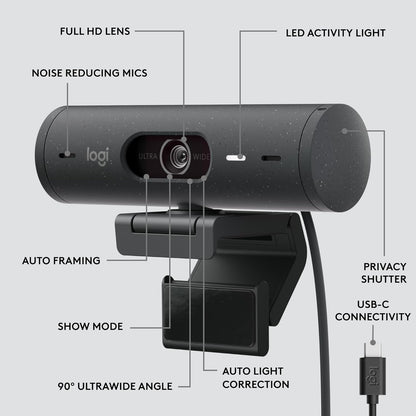 Logitech 960-001522 Brio 505 Full HD Webcam Auto-Framing