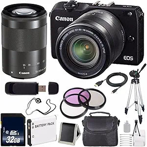 Canon EOSM2 18-55 B22 Black Mirrorless Camera Bundle