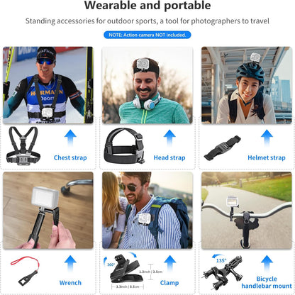Neewer 10085441 50-in-1 Action Camera Accessory Kit