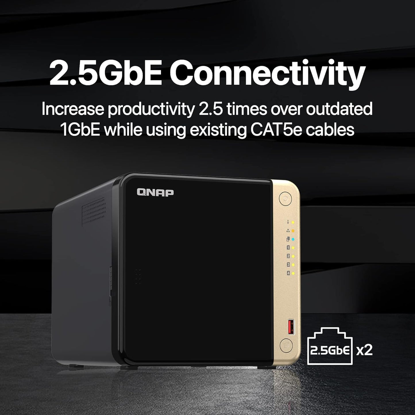 QNAP TS-464-8G 12TB NAS Preconfigured RAID 5 WD Red Plus
