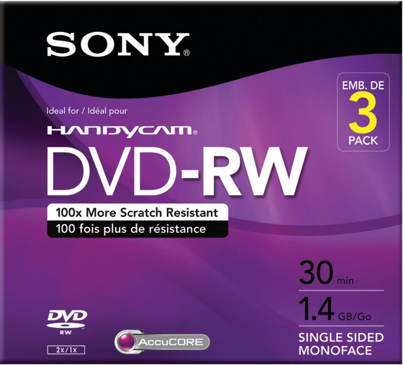Sony 3DMW30R2HC 8cm DVD-RW 3-Pack — main product image