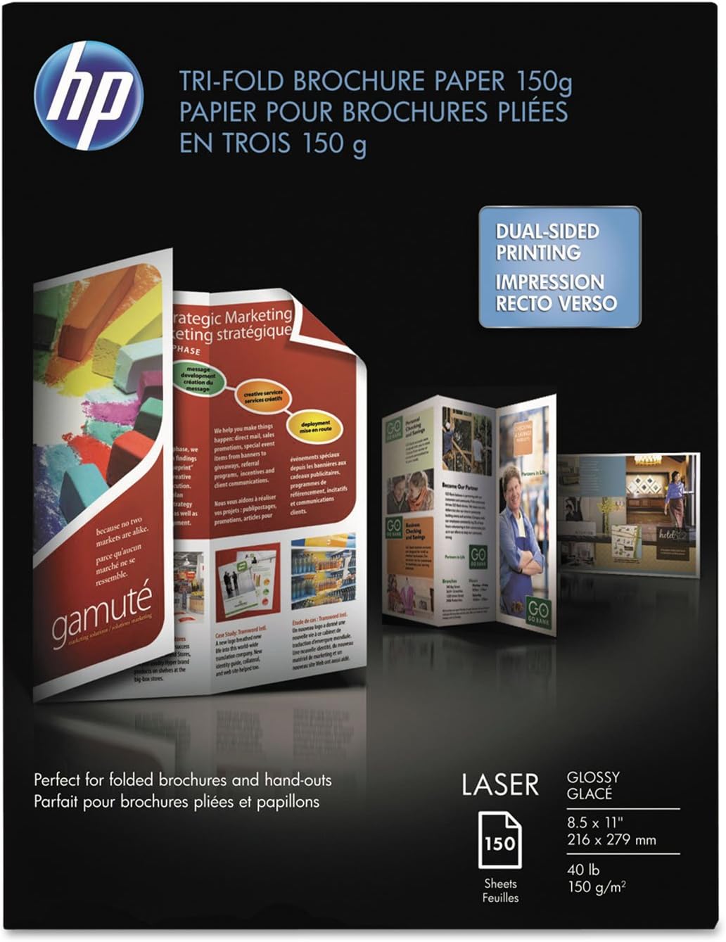 HP Q6612A Tri-Fold Laser Brochure Paper White