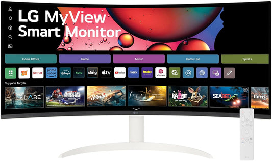 LG 34SR60QC-W 34-Inch Curved MyView Smart Monitor