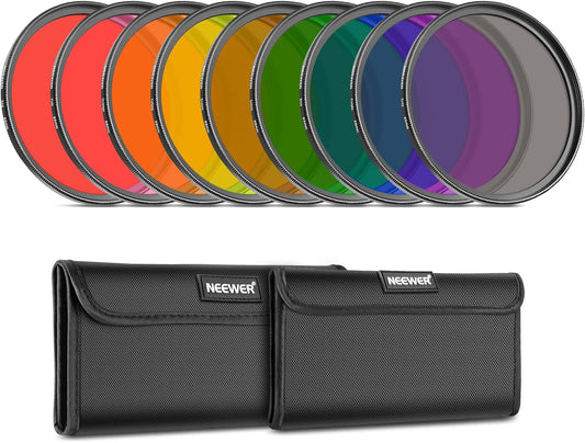 Neewer 10101699 55mm Full Color Lens Filter Set 9PCS