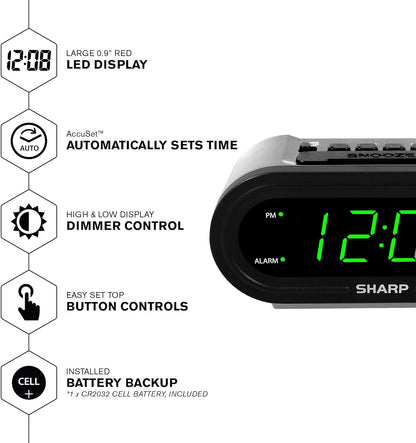 Sharp Digital Alarm Clock AccuSet - Easy Set
