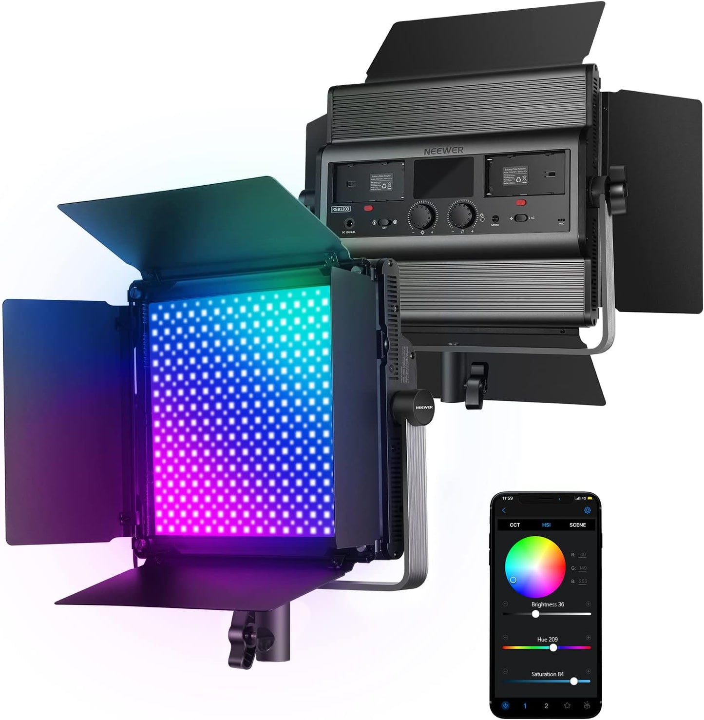Neewer RGB1200 RGB LED Video Light Panel