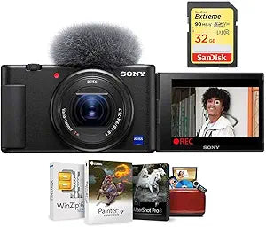 Sony Vlog ZV-1 - Compact 4K Camera + Software Bundle