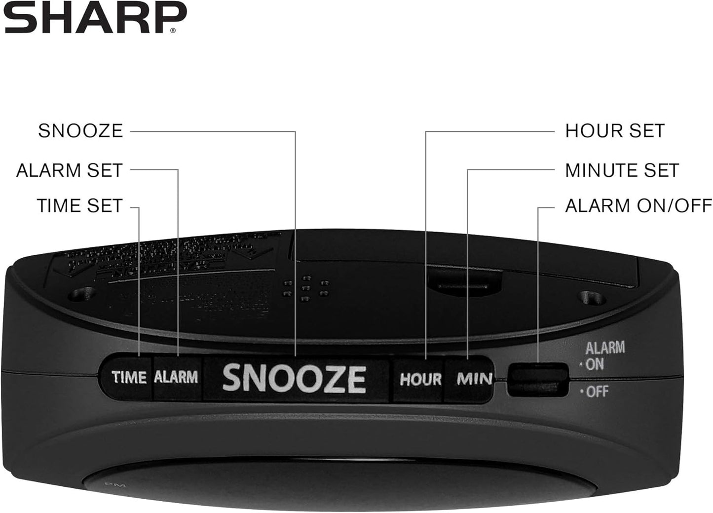 Sharp EL6690B Digital Alarm Clock - Easy Snooze