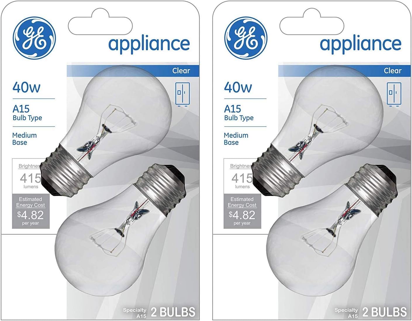 GE wef Appliance Light Bulbs 40W Soft White 4-Pack