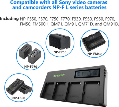 Neewer DF-F970 4-Channel NP-F Battery Charger