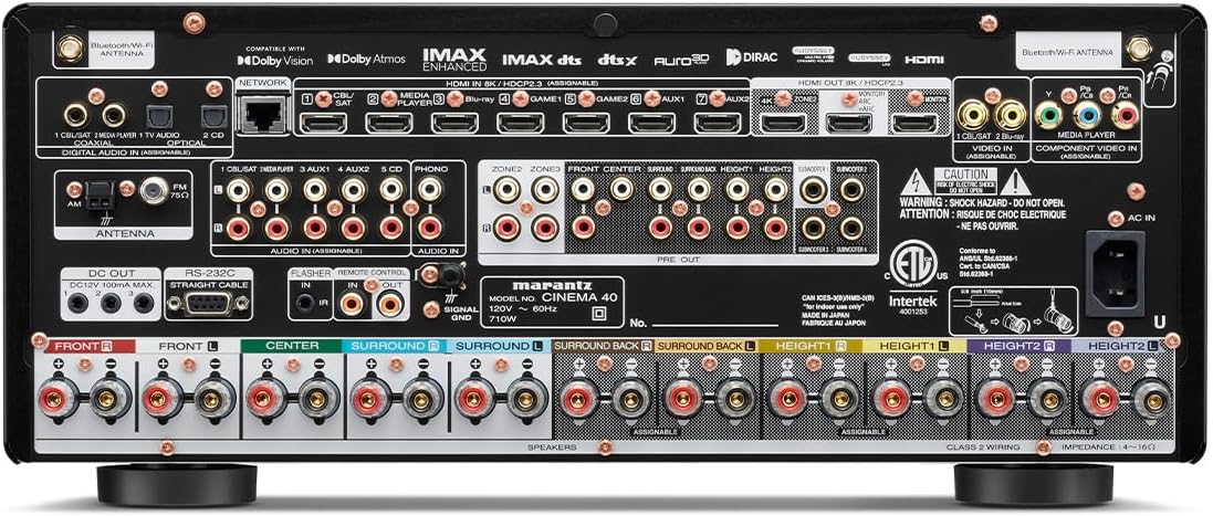Marantz Cinema 40 BK 9.4-Ch 8K Home Theater AV Receiver