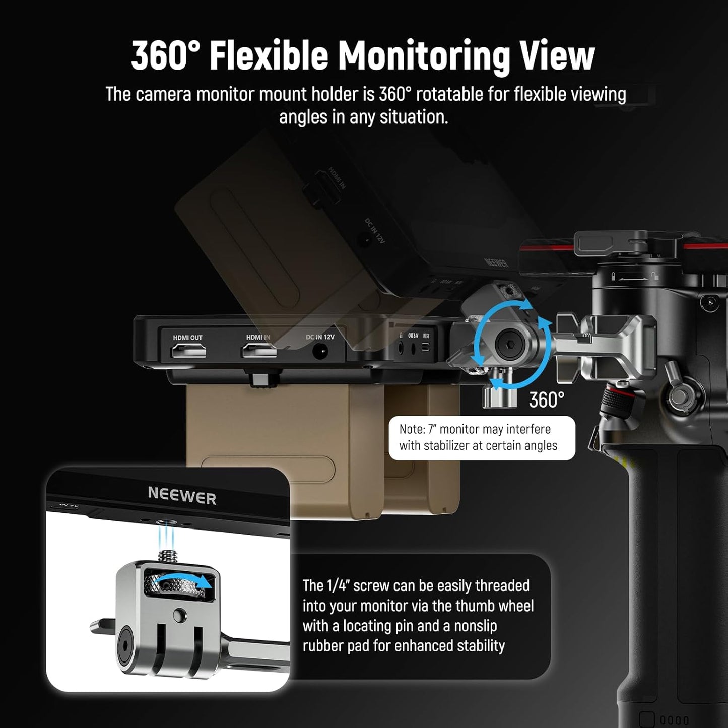 Neewer GA021 NATO Monitor Mount for RS Gimbal