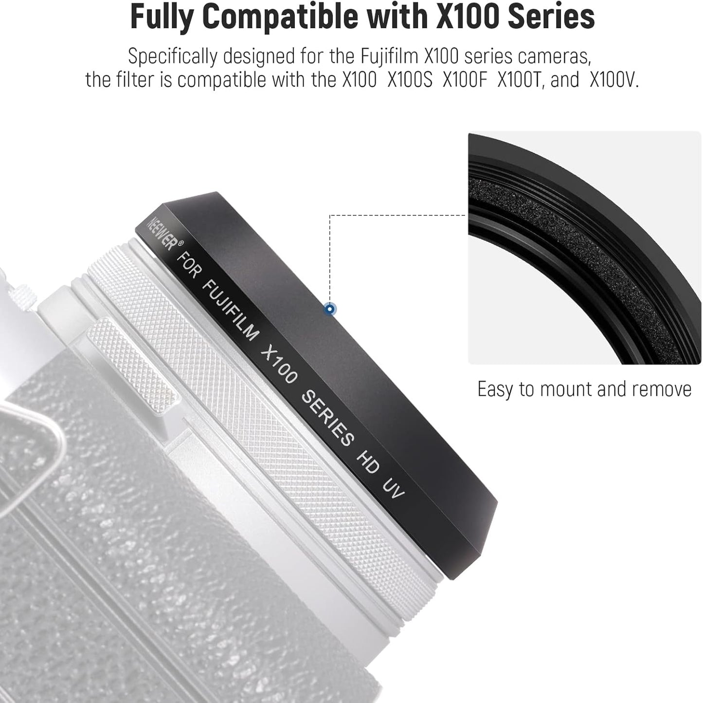 Neewer 10102285 UV Protection Filter for Fujifilm X100 Series