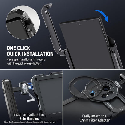Neewer S23 Ultra Cage Video Rig Dual Handles 67mm