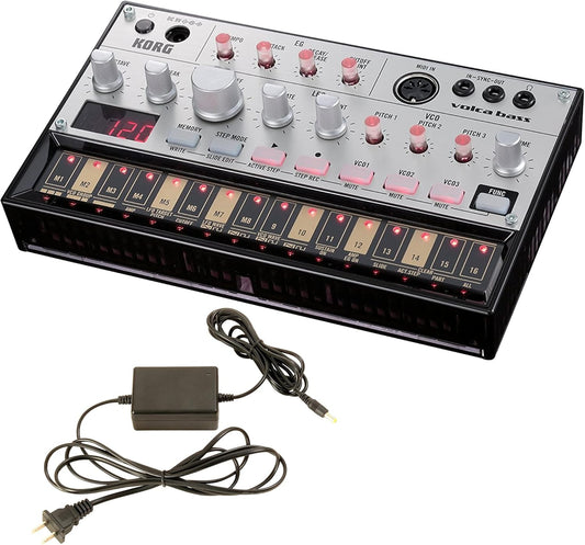 Korg AUS-VOLCABASS-COMBO-AMZ-1 Volca Bass Analogue Machine Bundle