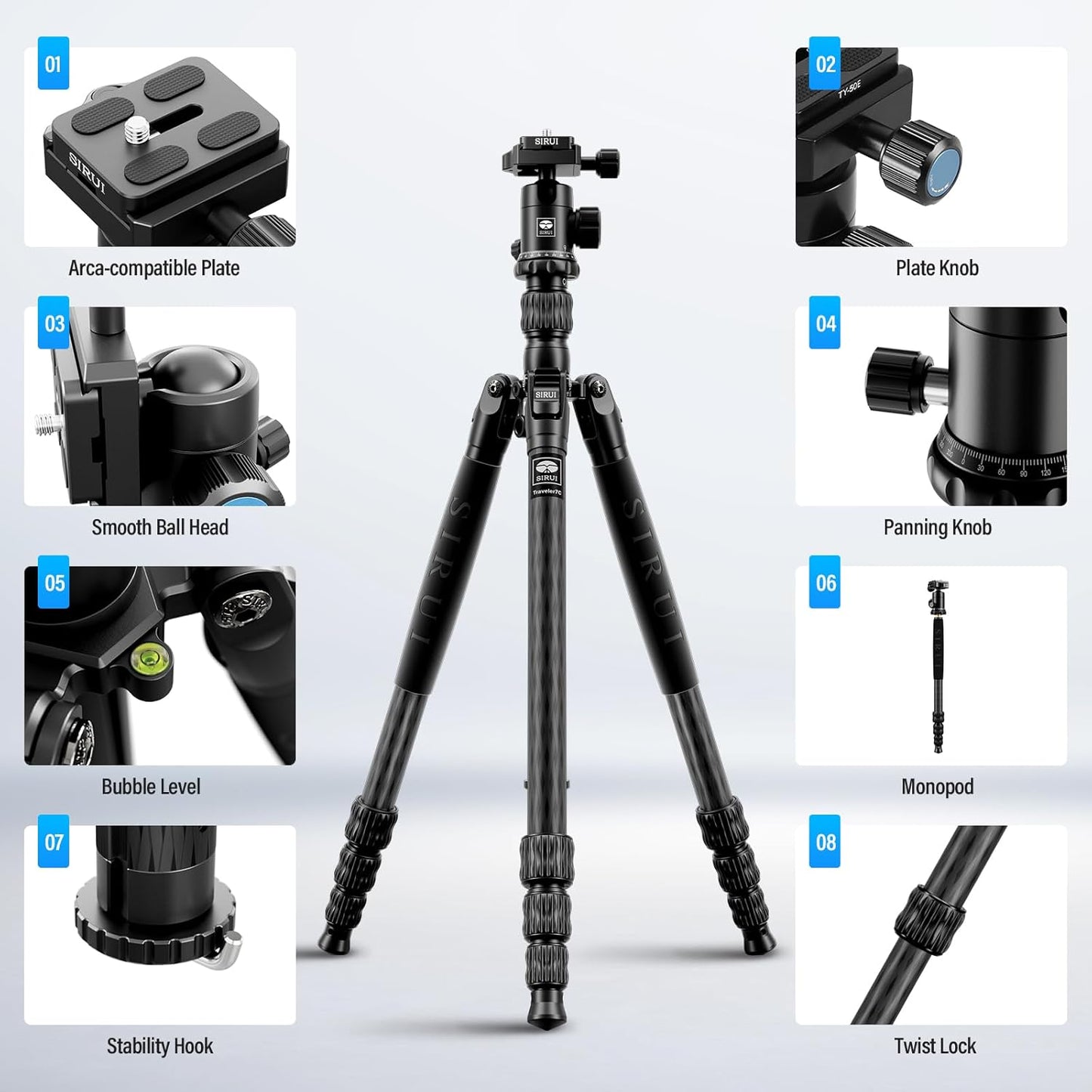 Sirui Traveler 7C Carbon Fiber Tripod with Ball Head