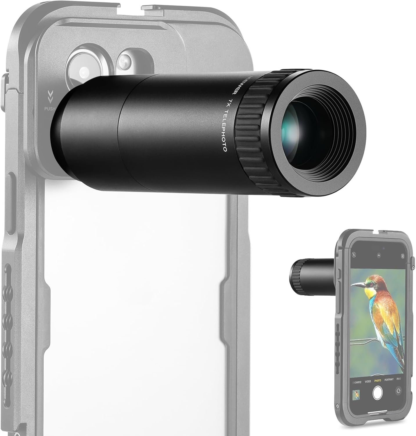Neewer LS-36 7X Telephoto Lens for Phone Cage