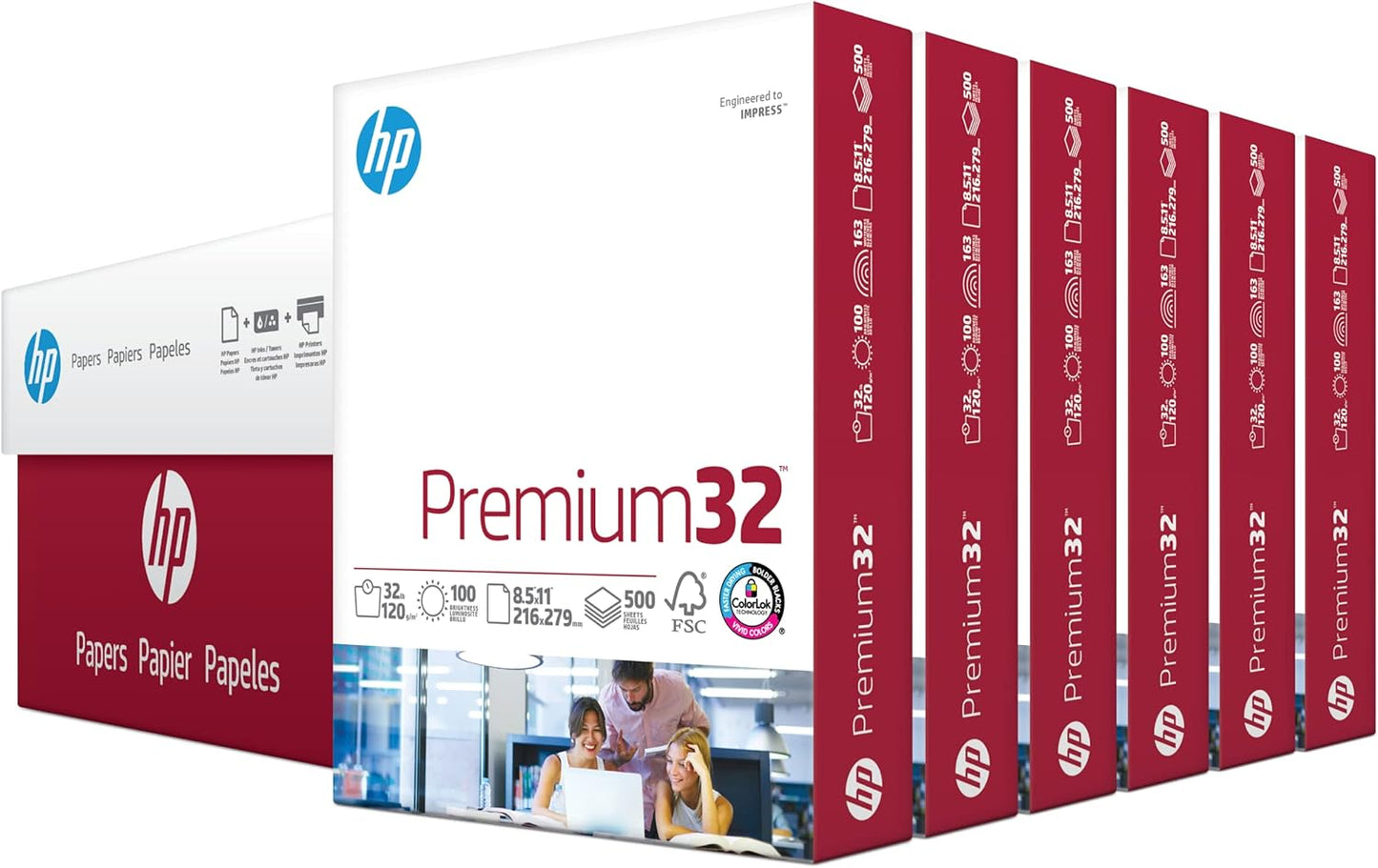 HP 113100C Premium 32lb Printer Paper, 6-Pack