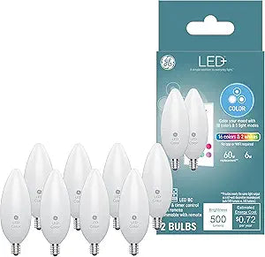 GE 93130394 LED+ Color Changing Light Bulbs 8 Pack — main product image