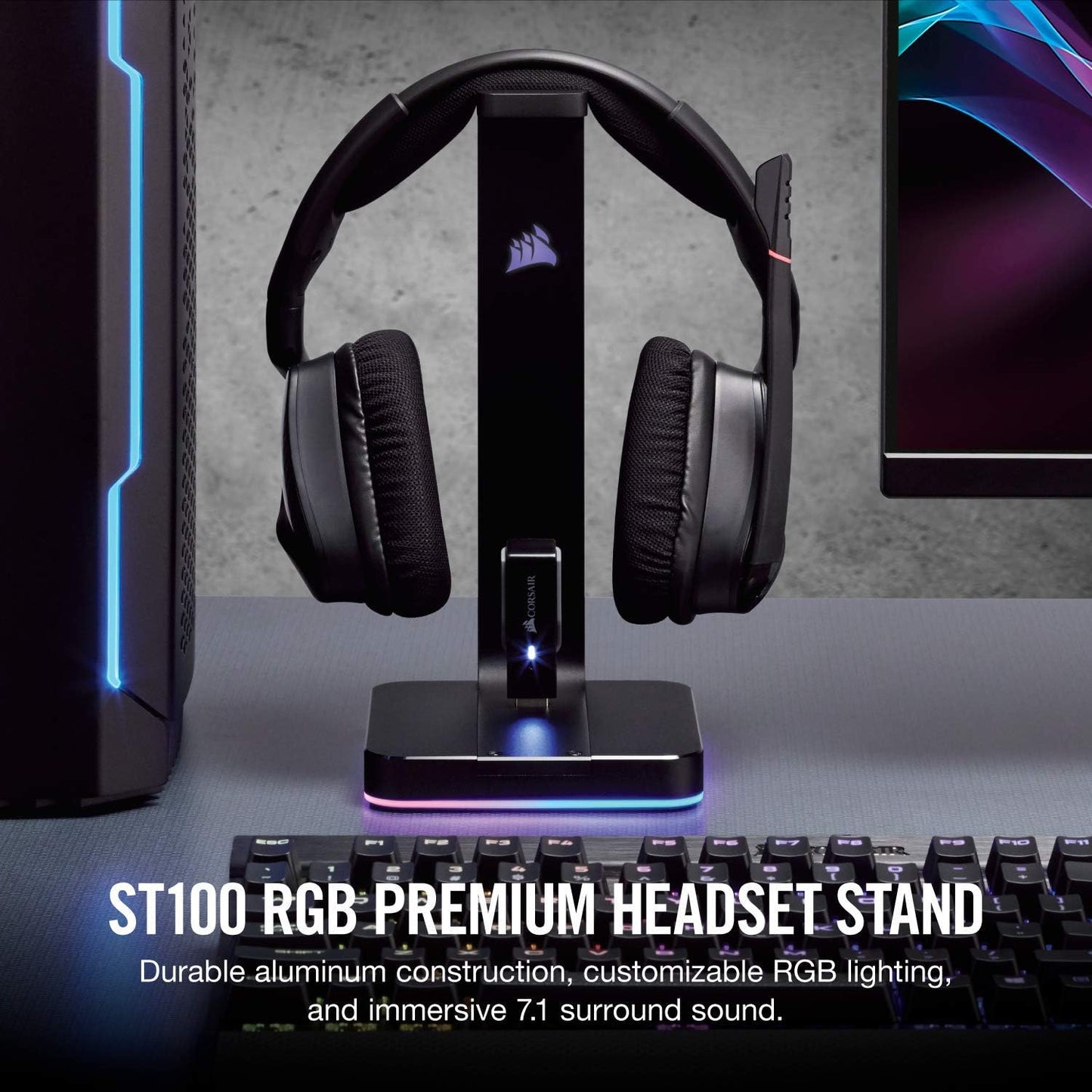 Corsair CA-9011167-NA ST100 RGB Premium Headset Stand