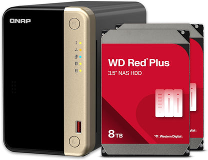 QNAP TS-264-8G-28WD-US 2-Bay NAS 8TB WD Red RAID Bundle