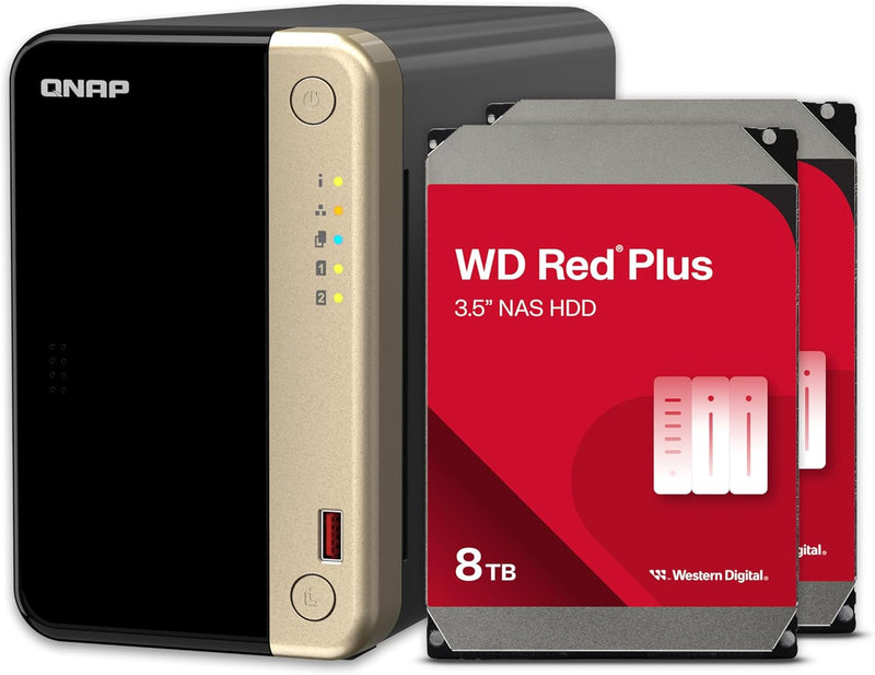 QNAP TS-264-8G-28WD-US 2-Bay NAS 8TB WD Red RAID Bundle — main product image