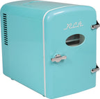 RCA ACMIS129-BLUE Mini Fridge 6-Can Blue Desktop