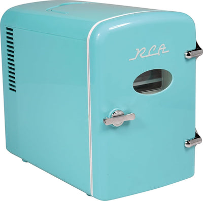 RCA ACMIS129-BLUE Mini Fridge 6-Can Blue Desktop