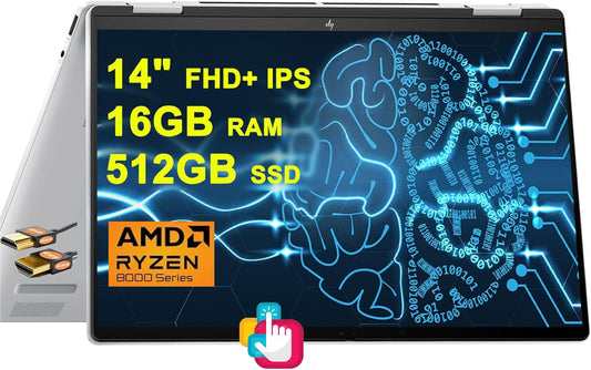 HP Envy x360 AI PC 14" Touchscreen Laptop Ryzen 5 16GB