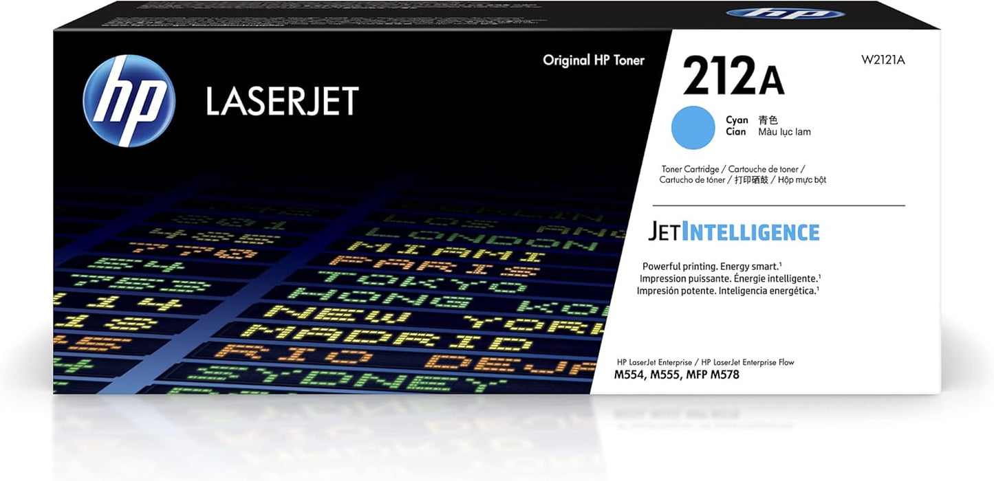 HP 212A Cyan Toner: LaserJet Enterprise M554/M578 Series, W2121A