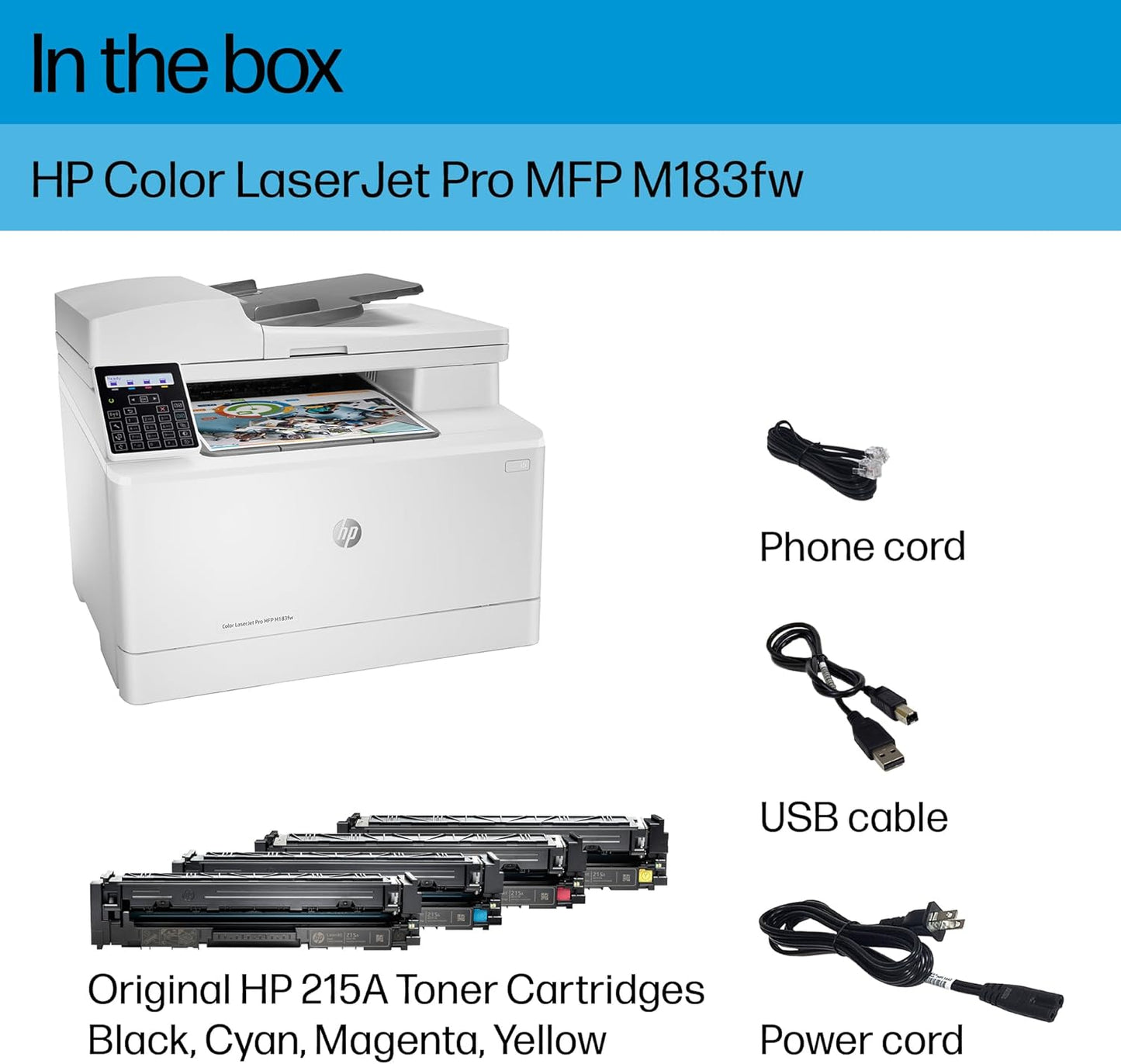 HP M183fw Color LaserJet Pro Wireless Multifunction Printer