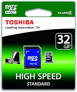 Toshiba SD-C32GJ(6A 32GB Micro SD Card Class 4 with Adapter
