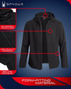 Spyder Men's Softshell Jacket Lightweight Water Resistant Hooded