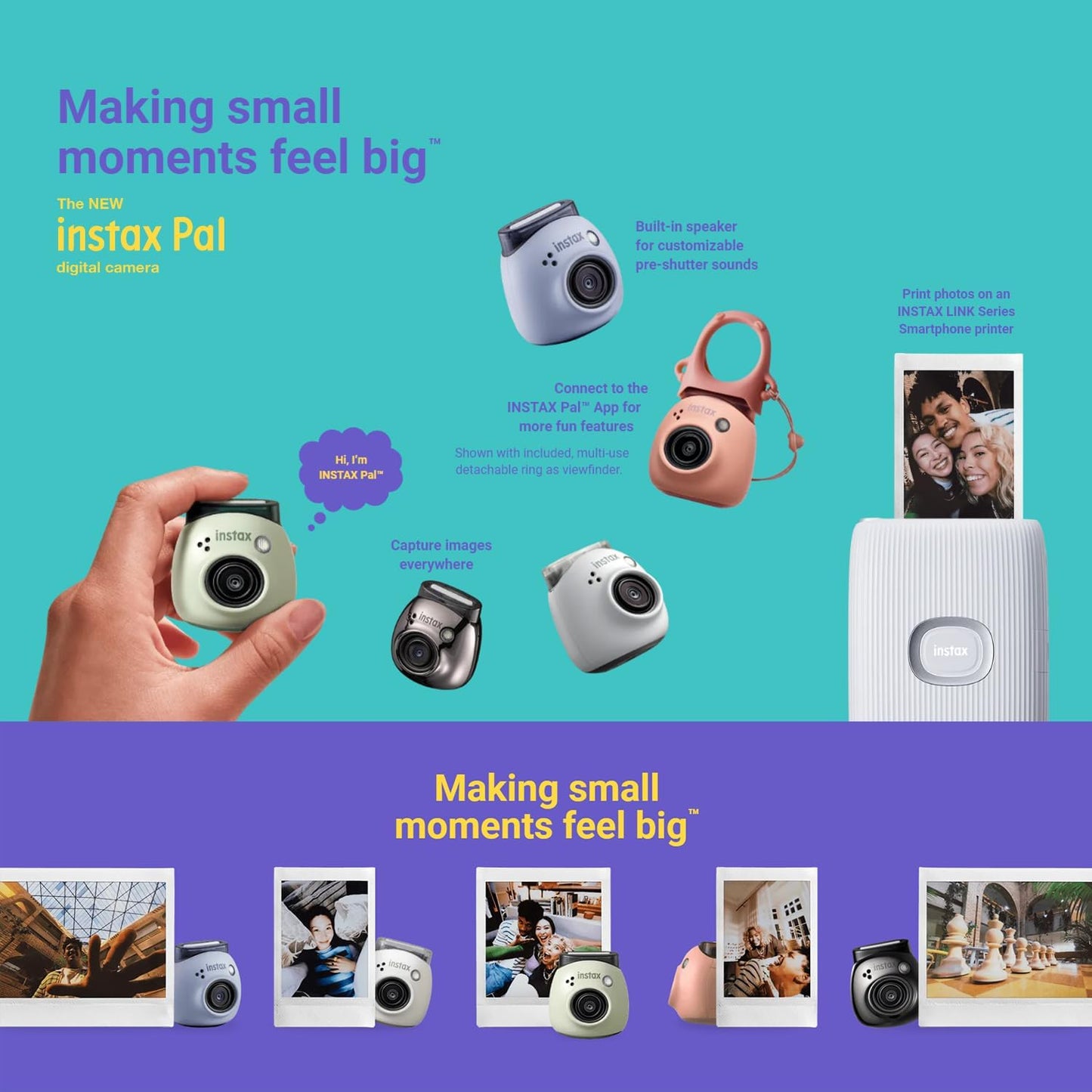 Fujifilm 600023911 INSTAX PAL Digital Camera - Milky White Bundle