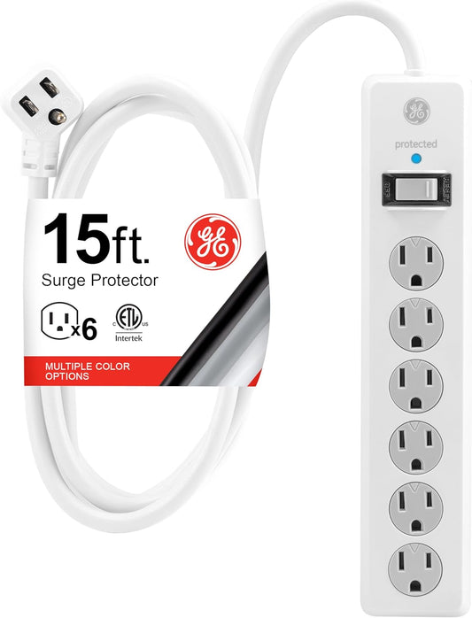GE 50768 6-Outlet Surge Protector 15ft Cord