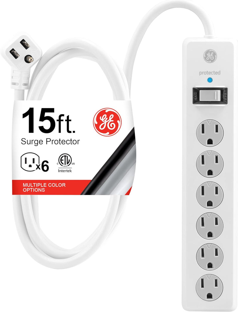 GE 50768 6-Outlet Surge Protector 15ft Cord — main product image