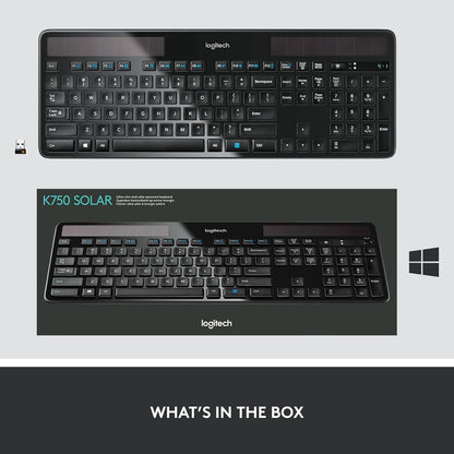 Logitech 920-002912 K750 Wireless Solar Keyboard, Ultra-Thin, USB