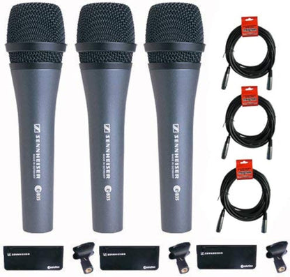 Sennheiser FBA_798304000000 e 835 Wired Microphone 3-Pack with Cables