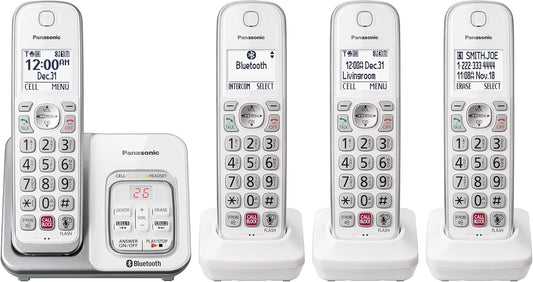 Panasonic KX-TGD864W Cordless Phone Answering Machine 4-Handset