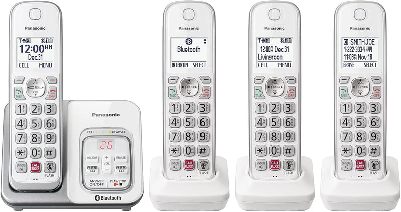 Panasonic KX-TGD864W Cordless Phone Answering Machine 4-Handset — main product image