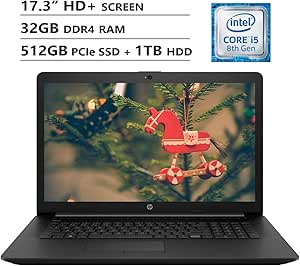 HP 17.3" i5 Laptop - 32GB RAM, 512GB SSD + 1TB HDD