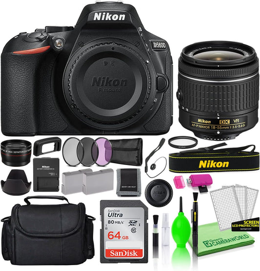 Nikon NIK1576GRMP2 D5600 DSLR Camera 18-55mm Lens Bundle