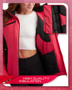 Spyder Women's Snow Jacket Color Block Quilted Winter Coat