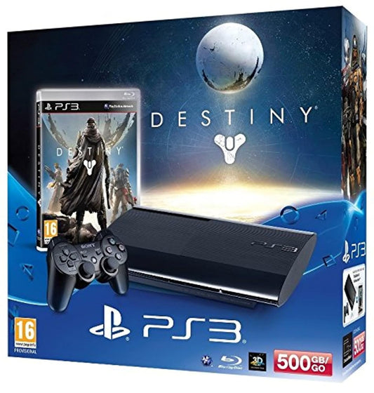 Sony PS3 500GB Console with DualShock 3 & Destiny (Renewed)