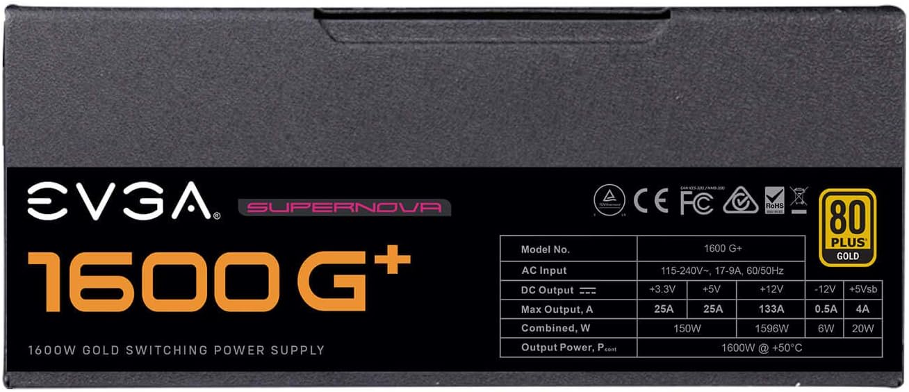 EVGA 1600 G+ Supernova 1600W Gold Power Supply