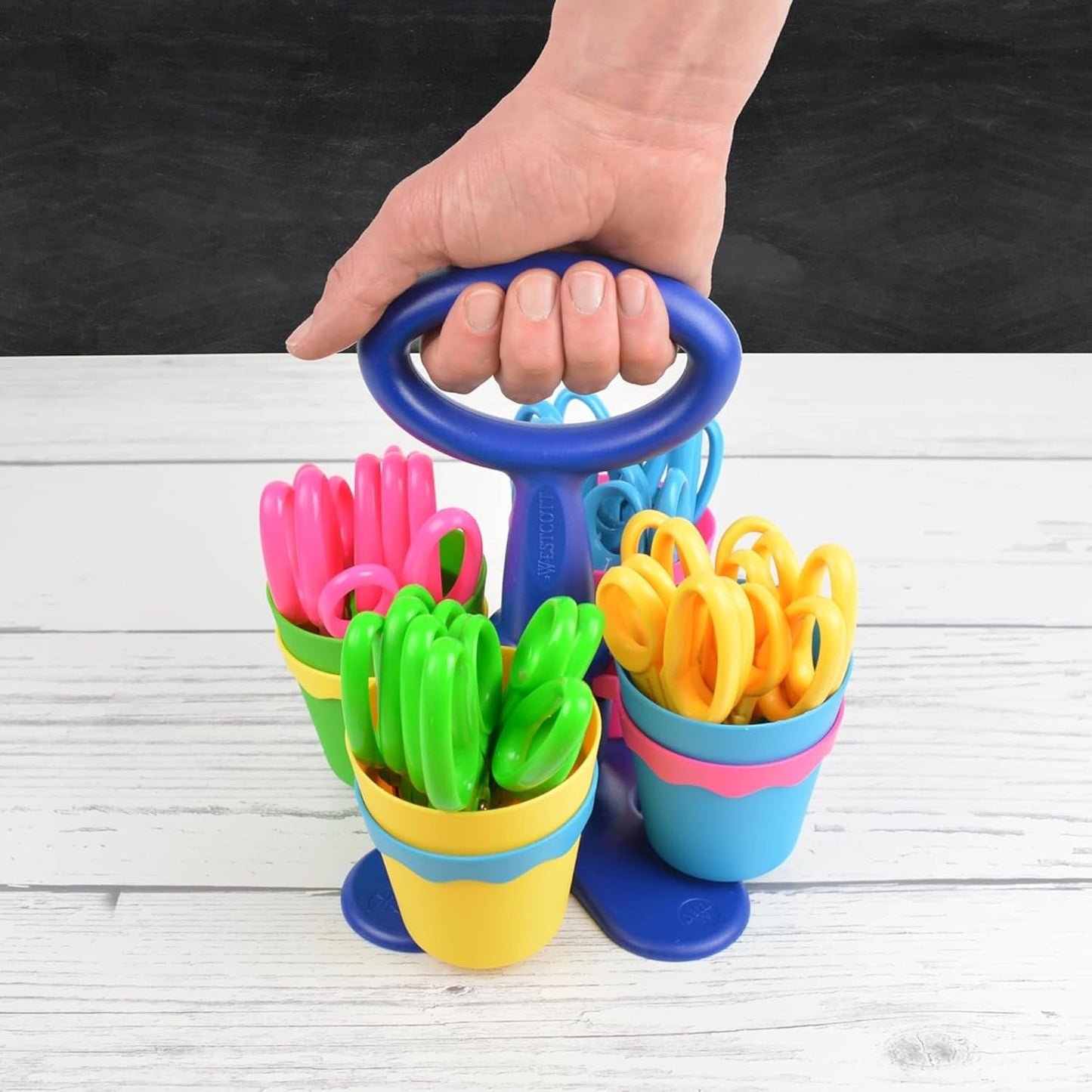 Westcott 14755 School Safety Scissors & Caddy 24-Pack