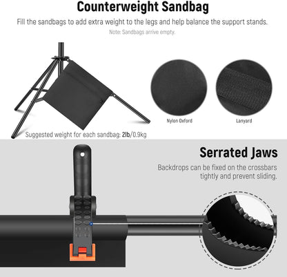 Neewer NK-ST0204 10ft x 7ft Adjustable Backdrop Stand Kit